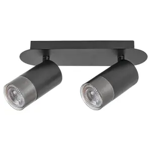 Plafones interiores de metal color champán, cabezales giratorios Rabalux Zircon GU10 2xMAX 5W image-0