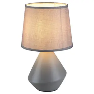 Tischlampe aus Keramik, Textil Schalter am Kabel Rabalux Wendy E14 image-1