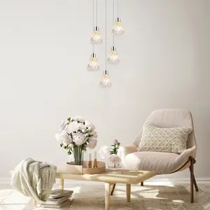 Glass suspension chandelier Rabalux Hestia E14 5xMAX 40W image-1