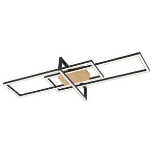 Ceiling light in painted beechwood with integrated led class g Rabalux Ashton image-0
