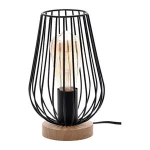 Interior iron nightlight with painted beechwood base Rabalux Gremio image-0