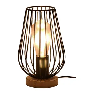 Interior iron nightlight with painted beechwood base Rabalux Gremio image-1