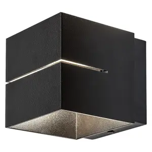 Pośrednia metalowa lampa ścienna wewnętrzna w kształcie sześcianu Rabalux Kaunas image-1