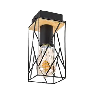 Wewnętrzna metalowa/drewniana lampa sufitowa bez żarówki Rabalux Boire image-0