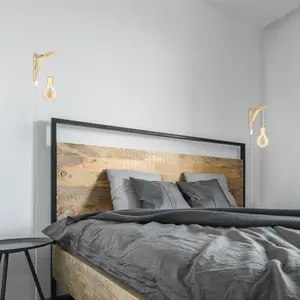 Indvendig væglampe i træ uden pære Rabalux Ubul E27 1xMAX60W H29cm L29cm 150cm IP20 image-2