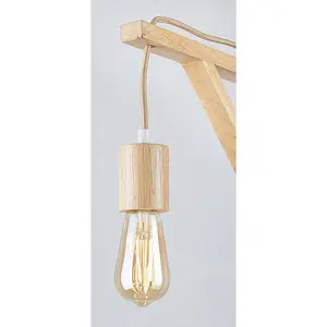 Indvendig væglampe i træ uden pære Rabalux Ubul E27 1xMAX60W H29cm L29cm 150cm IP20 image-1