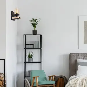 Lampada da parete per interni in metallo/legno con vetro Rabalux Niylah image-2