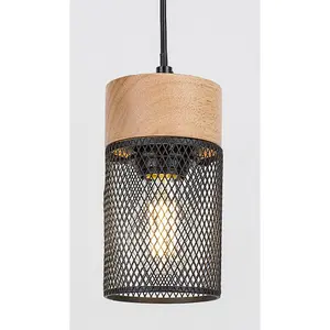 Plafón interior de metal/madera sin bombilla Rabalux Callum image-2