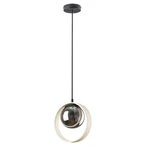 Plafones interiores de metal/madera cable textil sin bombilla Rabalux Peyton E14 1xMAX15W D21,5cm H120cm D13cm H12cm IP20 image-1