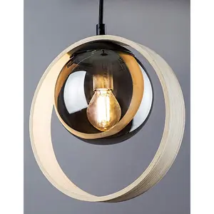 Plafones interiores de metal/madera cable textil sin bombilla Rabalux Peyton E14 1xMAX15W D21,5cm H120cm D13cm H12cm IP20 image-3