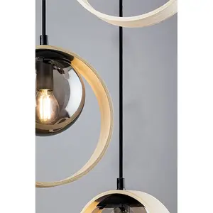 Metal/wood interior ceiling lights Textile cable without bulb Rabalux Peyton E14 3xMAX15W L35cm H120cm D13cm H12cm IP20 image-3