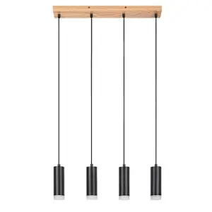 Interior ceiling lights wooden lamp without bulb Rabalux Toras GU10 4xMAX 5W L60cm D6cm H150cm IP20 image-0