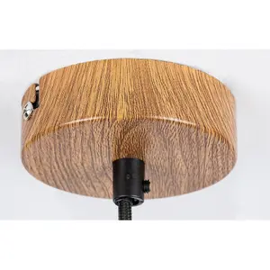 Plafoniere per interni in metallo rovere cavo tessile senza lampadina Rabalux Tanno E27 1xMAX 25W D10cm H150cm IP20 image-3