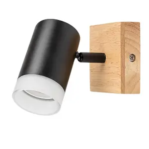 Binnenwandlamp in hout met metalen kap zonder gloeilamp Rabalux Toras GU10 1xMAX 5W image-0
