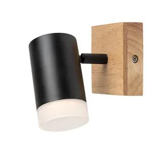 Binnenwandlamp in hout met metalen kap zonder gloeilamp Rabalux Toras GU10 1xMAX 5W image-1