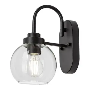 Invändig vägglampa i metall med glasskärm Rabalux Tirina E27 1xMAX15W H26,5cm D15cm L21cm IP44 image-0