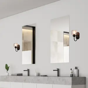 Invändig vägglampa i metall med glasskärm Rabalux Tirina E27 1xMAX15W H26,5cm D15cm L21cm IP44 image-1