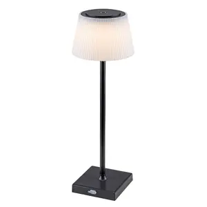 Metalowa wewnętrzna lampa stołowa ze ściemnianym kloszem z tworzywa sztucznego z przełącznikiem klasy G Rabalux Taena 4W image-0