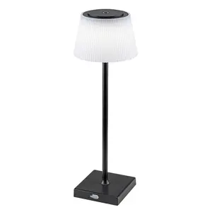 Metalowa wewnętrzna lampa stołowa ze ściemnianym kloszem z tworzywa sztucznego z przełącznikiem klasy G Rabalux Taena 4W image-1