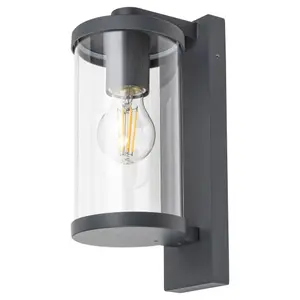 Aluminum and glass wall light Rabalux Silistra E27 1×Max 60W 115×290mm, IP44 image-0