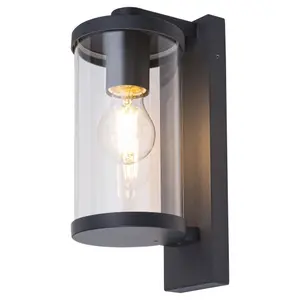 Aluminum and glass wall light Rabalux Silistra E27 1×Max 60W 115×290mm, IP44 image-1