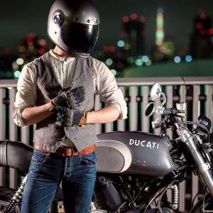 Leather summer motorcycle gloves Racer Mesh D3O image-3