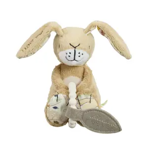 Peluche avec anneau de dentition en silicone Rainbow Designs Guess How Much I Love You Little nutbrown Hare image-0