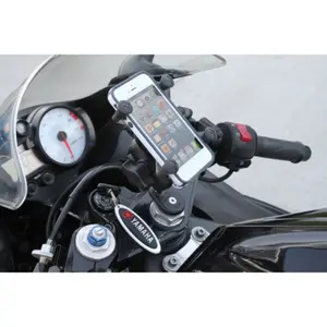 Motorcycle smartphone holder short arm fork stem attachment RAM Mounts X-Grip® image-2