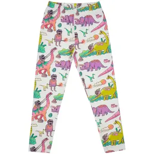 Leggings för babyflickor Raspberry Republic Dino Riders Rainbow image-0