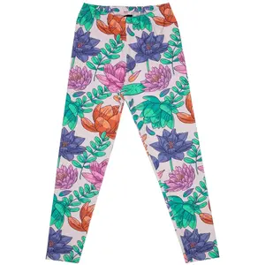 Girls' leggings Raspberry Republic Lotus Flower image-0