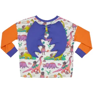 Long Sleeve Pterodactyl Wings T-shirt Child Raspberry Republic Dino Riders Rainbow image-0