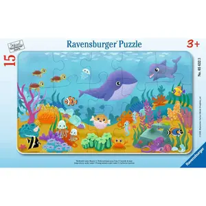 15-piece frame puzzle - small animals underwater Ravensburger image-0