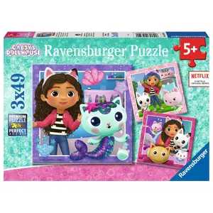 3x49-piece puzzle Playtime with Gabby Ravensburger Gabby's dollhouse image-3