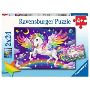 2x24-piece unicorn and pegasus puzzle Ravensburger image-2