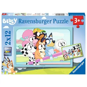 2x12-piece puzzle fun with bluey Ravensburger image-2