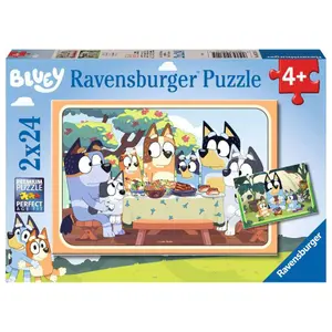 2x24-piece jigsaw puzzle with bluey Ravensburger image-2