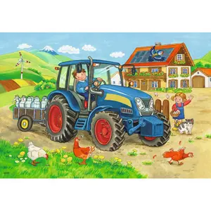 2x12-piece construction site and farm puzzle Ravensburger image-1