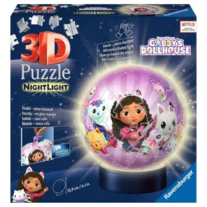Illuminated 72-piece 3d ball puzzle Ravensburger Gabby's Dollhouse image-1