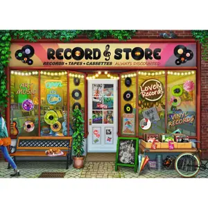 1000 piece puzzle - the vinyl store Ravensburger image-0