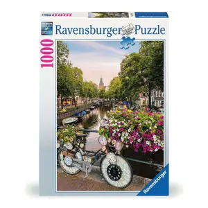 1000-piece puzzle - bikes and flowers in amsterdam Ravensburger image-0