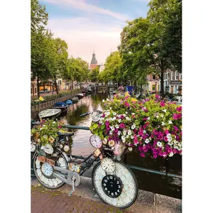 1000-piece puzzle - bikes and flowers in amsterdam Ravensburger image-1