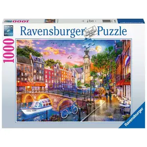 1000-piece puzzle - sunset over amsterdam Ravensburger image-2