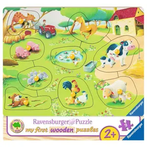 My first wooden puzzle 9 p - the farm Ravensburger image-0