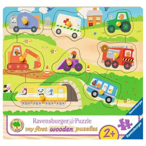 Puzzle 8 pieces my favorite vehicles my first wooden Ravensburger image-0