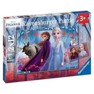 2 puzzles 12 pieces journey to the unknown / disney the snow queen 2 Ravensburger image-0