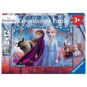 2 puzzles 12 pieces journey to the unknown / disney the snow queen 2 Ravensburger image-1
