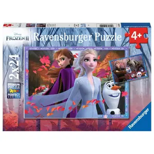 2 puzzles 24 pieces to frozen lands / disney the snow queen 2 Ravensburger image-0