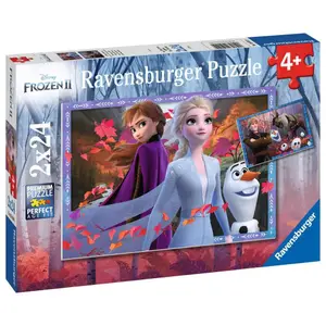 2 puzzles 24 pieces to frozen lands / disney the snow queen 2 Ravensburger image-1