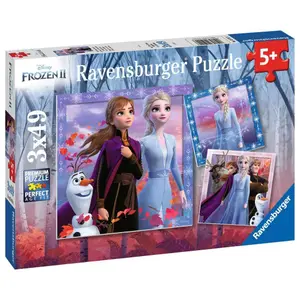 3 puzzles 49 pieces the journey begins / disney the snow queen 2 Ravensburger image-1