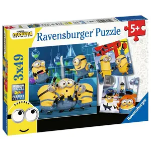 3 puzzles 49 pieces funny minions / minions 2 Ravensburger image-1